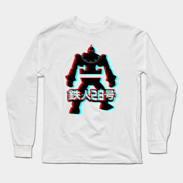 Retro 3D Glasses Style - Gigantor Tetsujin 28-go Long Sleeve T-Shirt by KERZILLA